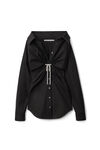 alexander wang 棉质府绸水晶打结扭花连衣裙 black