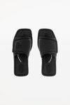 alexander wang lana padded logo flat slipper in lycra black