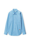 alexander wang apple boyfriend shirt in compact cotton blue/white