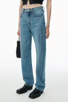 Alexander Wang vintage light indigo 压纹徽标装饰 ez 中腰牛仔裤