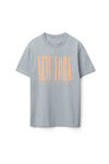 alexander wang ny puff graphic tee in compact jersey dirty sky blue