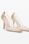 alexander wang delphine 105 pump in mesh/crystal new nude