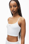 Alexander Wang white cropped ribbed cotton cami tank