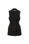 alexander wang sleeveless blazer dress in wool  black