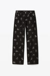 alexander wang wide jean in washed black denim washed black