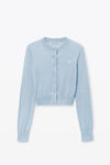 Alexander Wang ariel blue logo-embroidered cropped cardigan in viscose