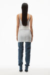 alexander wang logo elastic dress in ribbed jersey grey