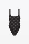 alexander wang hotfix one piece in contour swim black