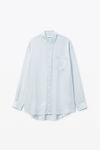 Alexander Wang oxford blue/white 加大款真丝雪纺衬衫