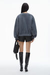 Alexander Wang washed asphalt essential 毛圈布徽标装饰运动衫