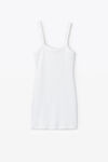 Alexander Wang white 华夫纹针织水晶烫钻吊带连衣裙