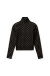 alexander wang 弹力尼龙水晶徽标装饰高领衫 black