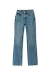 alexander wang fly high-rise stacked jean in denim  vintage medium indigo