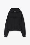 Alexander Wang black essential 毛圈布加大款中性徽标装饰连帽衫