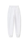 Alexander Wang white puff logo sweatpant in structured terry