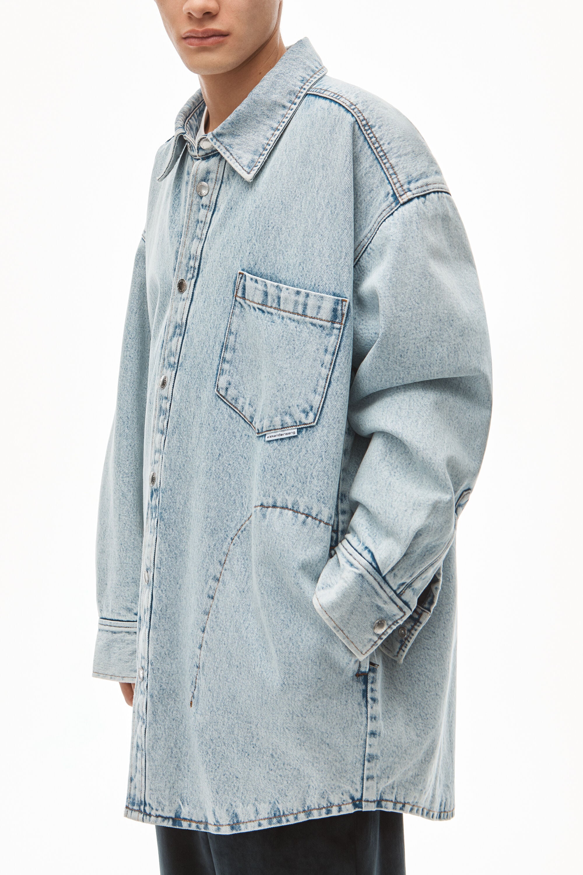alexanderwang QUILTED SHIRT COAT IN 