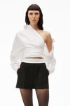 alexander wang pleated shorts in wool tailoring black