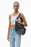 alexander wang fly high-rise stacked jean in denim vintage faded indigo