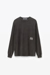 Alexander Wang acid black long-sleeve tee in acid wash cotton