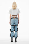 alexander wang crop tee in high twist jersey   light heather grey