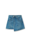 Alexander Wang deep blue 做旧牛仔布围裹式半身裙