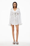alexander wang 棉质府绸水晶打结扭花连衣裙 white