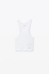 Alexander Wang white 水晶烫钻短款工字背心 t 恤