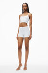 Alexander Wang white bike short in in seamless ribbed knit