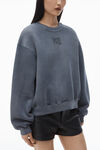 Alexander Wang washed asphalt essential 毛圈布徽标装饰运动衫