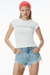 Alexander Wang vintage white 做旧徽标装饰 t 恤
