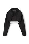 alexander wang 密织棉质叠搭短款博莱罗衬衫 black