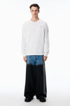 Alexander Wang white unisex long sleeve tee in high twist jersey