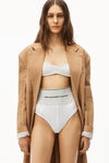 alexander wang logo elastic brief in ribbed jersey white