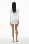 Alexander Wang white 罗纹棉长袖圆领连衣裙