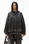 Alexander Wang washed black 棉质三层宽松连帽衫