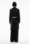 Alexander Wang black black silk charmeuse cropped shirt