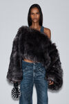 Alexander Wang black crackle indigo clear crystal hotfix moto pant in cotton denim