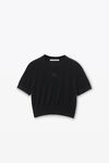 Alexander Wang black 超细美利奴羊毛徽标装饰压纹 t 恤
