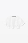 alexander wang crop tee in high twist jersey  white