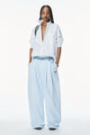 Alexander Wang oxford blue/white 牛仔布腰带棉质牛津布长裤