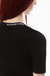 alexander wang logo jacquard short-sleeve tee in stretch knit black