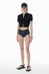 Alexander Wang black black logo-embroidered cardigan