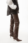 alexander wang oversized moto vest in buttery leather black