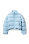 Alexander Wang oxford blue cropped puffer coat with reflective logo