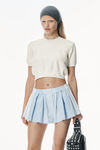 Alexander Wang soft white 徽标装饰压纹雪尼尔短袖罗纹套头衫