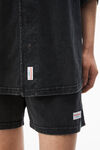 Alexander Wang washed black oversized baseball shirt in cotton jersey