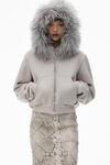 Alexander Wang washed oyster white 蒙古帽式连帽衫