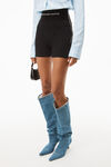 alexander wang logo elastic bike short in ribbed jersey black