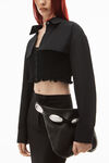 alexander wang layered smocked cami in compact cotton black