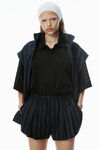 Alexander Wang navy/grey 细条纹热带羊毛弹力短裤